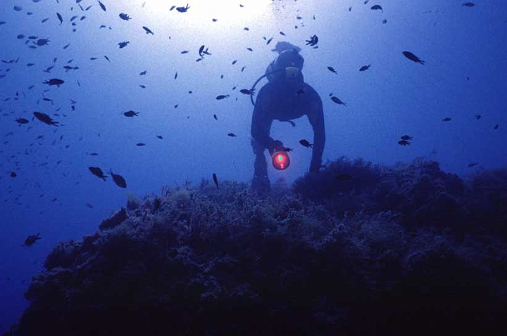 27 luce amb.jpg - ...un oggetto rosso ci apparirà, già a pochi metri sotto la superficie, blu-verde scuro...
